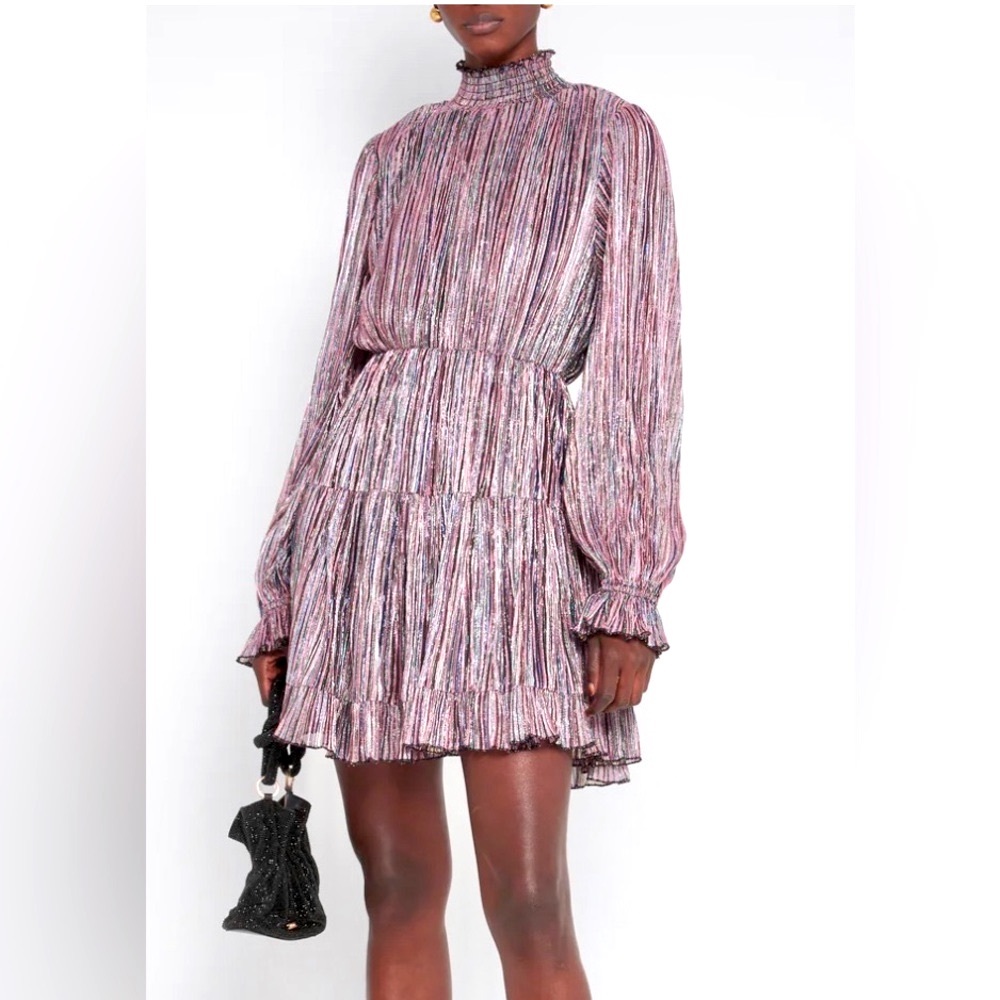 O.P.T. Lluvia Mini Dress in Multi Metallic